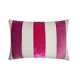 Swathe Blue - Blue Linen & Velvet Lumbar Pillow Cover