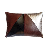 Maverick - Beige Faux Leather Lumbar Pillow Cover