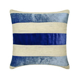 Velvet Band Turquoise - Blue Velvet & Linen Throw Cushion Cover