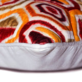 Honey Hexagon - Brown Velvet Throw Pillow Cover