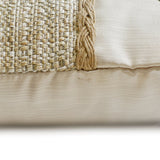 Jute Ivory Satini - Ivory & Beige Jute & Satin Lumbar Pillow Cover