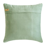 Mint Fresh - Mint Green & Grey Jute & Faux Leather Throw Pillow Cover