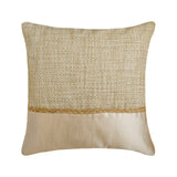 Jute Chartreuse Suit - Green & Beige Jute & Velvet Throw cushion Cover