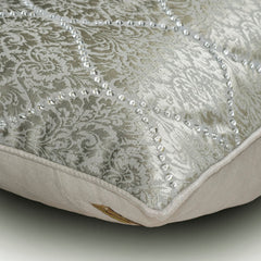 Aabharana - Grey Jacquard Lumbar Cushion Cover