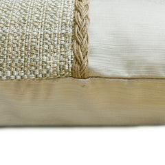 Jute Ivory Suit - Beige Jute & Satin Throw Pillow Cover
