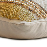 Casting A Glow - Gold & Brown Linen Lumbar Pillow Cover