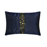 Navy Blue Crystals - Navy Blue Art Silk Throw Pillow Cover