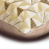 Gold Triad - Gold & ivory Jacquard Lumbar Pillow Cover