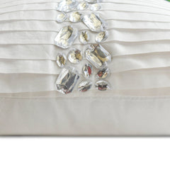 Crystal Dreams White - White Silk Lumbar Pillow Cover