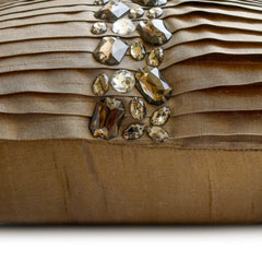 Crystal Dreams Light - Light Brown Silk Lumbar Pillow Cover