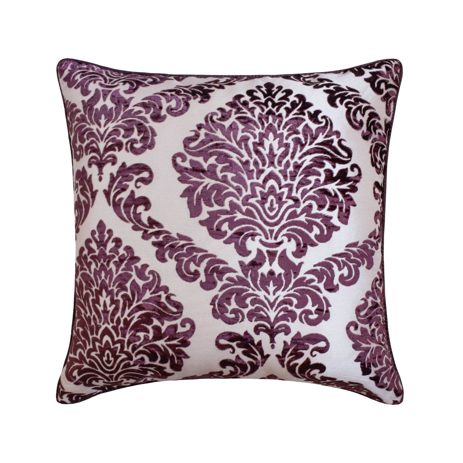 Wine Damask Throw Cushion Cover