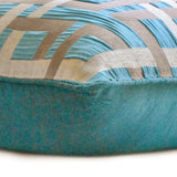 Ataro - Teal Blue Jacquard Throw Pillow Cover