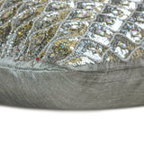 Silver Jubilee - Silver Silk Lumbar Pillow Cover
