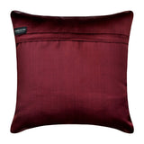 Jute Wine Suit - Wine Jute & Satin Throw Cushion Cover