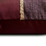 Jute Wine Suit - Wine Jute & Satin Throw Pillow Cover