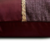 Jute Wine Suit - Wine Jute & Satin Throw Cushion Cover