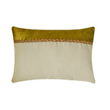 Jute Chartreuse Suit - Green & Beige Jute & Velvet Decorative Euro Sham