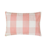 Peach Pink Plaid - Peach Buffalo Checks Throw Pillow Cover