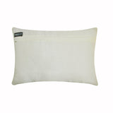 Julielt - White & Silver Silk Lumbar Pillow Cover
