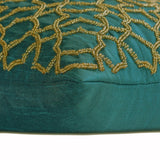 Narin - Teal Blue Silk Lumbar Pillow Cover