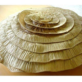 Satin Ruffles - Satin Peach Decorative Round Cushion Cover