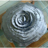 Rust Rose - Crushed Art Silk Rust Decorative Round Cushion Cover