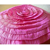 Satin Ruffles - Satin Peach Decorative Round Cushion Cover