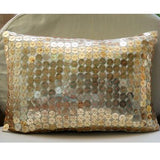 Sparkling Antique Silver - Art Silk Silver Decorative Lumbar Pillow Cover