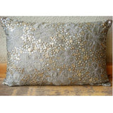 Mystic Silks - Art Silk Silver Decorative Lumbar Pillow Cover