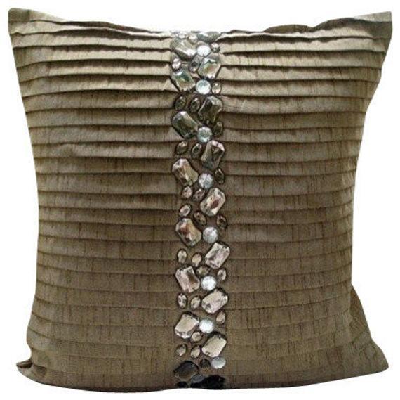 Almost Real - Light Brown Art Silk Decorative Euro Sham