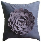 Red Rose - Taupe Faux Suede Throw Pillow Cover