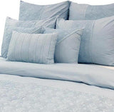 Grey Adornment - Grey, Light Blue Cotton Duvet Cover Set