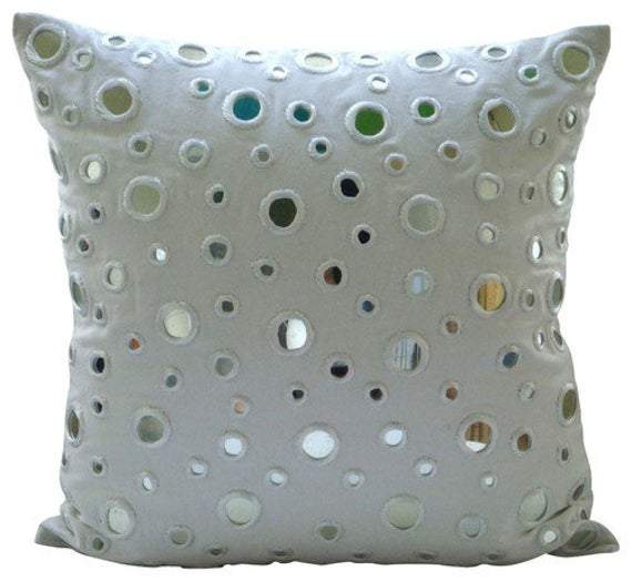 White Mirrors - White Cotton Canvas Decorative Euro Sham