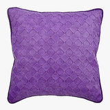 Black Leather Weave - Black Faux Leather Throw Cushion Cover