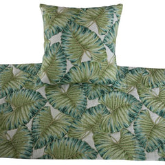 Tropical Feeling - Linen Green, Blue Decorative Bed Runner and Cushion Cover