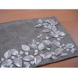 Butterfly - Silk Dupioni Silver Beige, Silver, Ivory Decorative Table Runners