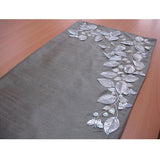 Butterfly - Silk Dupioni Silver Beige, Silver, Ivory Decorative Table Runners