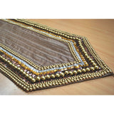 Pearl Crystal Sequin - Silk Dupioni Rust, Gold, Clear Decorative Table Runners