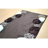 Satin Ribbon - Silk Dupioni Chocolate Brown, Ivory, Wine Decorative Table Runners