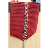 Deep Red Pleated - Silk Dupioni Deep Red, Clear, Smoke Decorative Table Runners