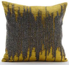 Gold Spill - Gold Velvet Throw Pillow Cover