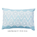 Lace Breeze - Sky Blue, White Cotton Duvet Cover Set