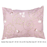 Floral Fantasy - Pink, Green Cotton Duvet Cover Set