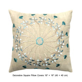 Linen Ferris Wheel - Beige, Metallic Blue Linen Duvet Cover Set