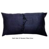 Navy Abstract Embroidery - Blue, Light Blue Cotton Duvet Cover Set