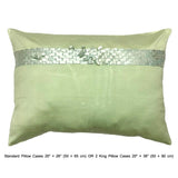 Ribbon Elegance - Green, Multicolor Satin Duvet Cover Set