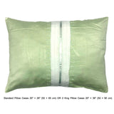 Ribbon Elegance - Green, Multicolor Satin Duvet Cover Set