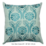 Damask Beauty - White, Blue Cotton Duvet Cover Set