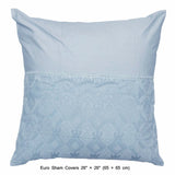 Grey Adornment - Grey, Light Blue Cotton Duvet Cover Set