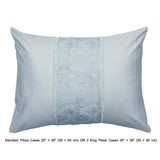 Grey Adornment - Grey, Light Blue Cotton Duvet Cover Set